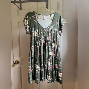 No Boundaries XL Green Baby Doll Dress